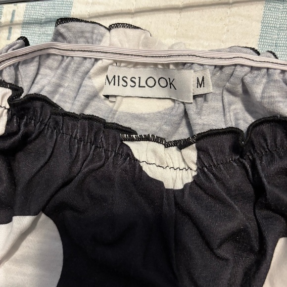 MISSLOOK Black and White Polka Dot Blouse - Picture 2 of 2